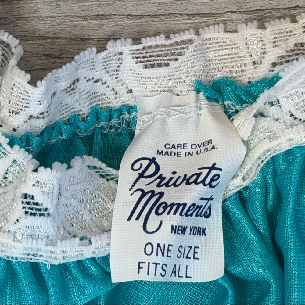 Vintage Private Moments Long Nightgown women’s size M OS Teal NWT Grannycore - Picture 5 of 9
